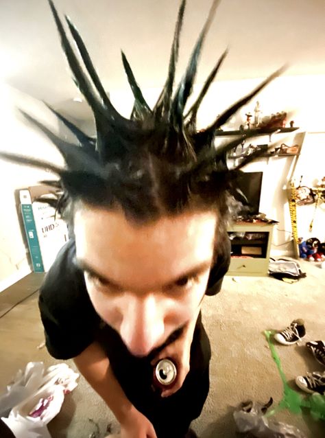 Punk Liberty Spikes, Liberty Spikes, Punk Boy, Punk Makeup, Spiked Hair, Punk Hair, Makeup, Hair, Black