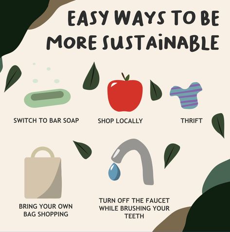 sustainability eco-friendly thrifting environment edit guide swaps How To Be More Eco Friendly Tips, Ways To Be Eco Friendly, Ways To Be More Eco Friendly, Ways To Be Sustainable, Environment Friendly Ideas, Environmental Theme Poster, How To Be More Environmentally Friendly, How To Be Environmentally Friendly, How To Be More Eco Friendly