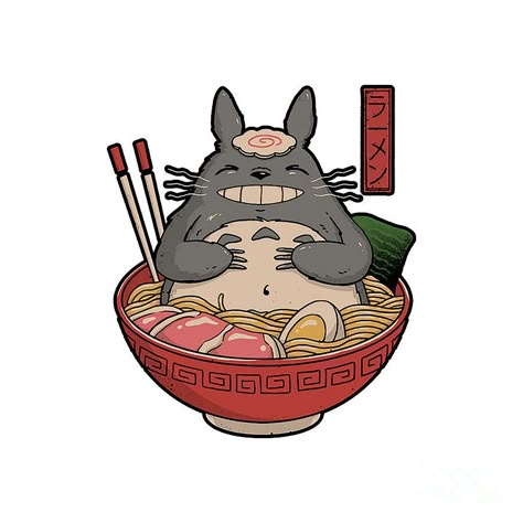 Studio Ghibli Ramen, Asian Food Stickers, Totoro Stickers, Studio Ghibli Cute, Japan Tattoo Ideas, Studio Ghibli Stickers, Totoro Wallpaper, Studio Ghibli Food, Ghibli Stickers