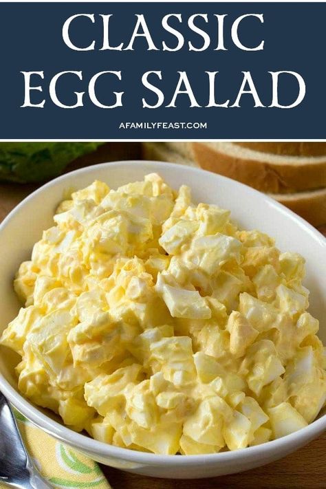 Classic Egg Salad Southern Egg Salad Recipe, Southern Egg Salad, Egg Salad Recipe With Relish, Salad Recipes For Lunch, Egg Salad Recipes, Egg Salad Recipe Easy, Classic Egg Salad Recipe, Fruit Protein, Deviled Egg Salad