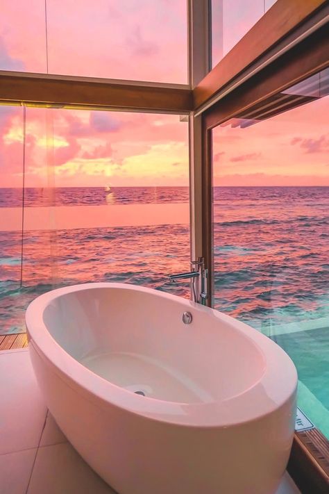 𝓜. on Twitter: "THE VIEWS I NEED..… " Vacation Adventures, Pastel Sunset, Maldives Resort, Traveling Tips, Inspire Me Home Decor, Beach Vacations, Yacht Design, Summer Ideas, Dream Bathrooms