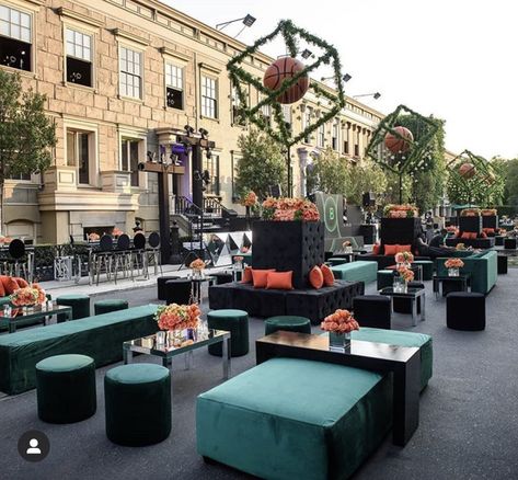 Orange Lounge, Mirrored Bar, Bar Mitzvah Party, Corporate Events Decoration, Green Event, Corporate Event Design, Black Chairs, Event Bar, Lounge Party