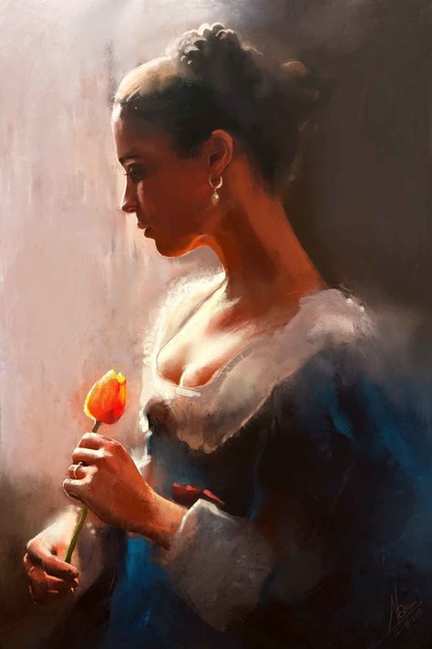 ArtStation - Tulip fever, Naseem K Tulip Fever Movie, Tulips Wallpaper Painting, Movie Postcard, Alicia Vikander Tulip Fever, Tulip Artist, Tulip Fever, Tulip Garden Painting Acrylic, Tulip From Above, Study Painting