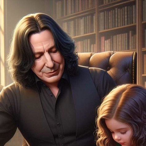 Snape Daughter, Severus Snape Daughter, Severus Snape Hermione Granger, Hermione Fan Art, Severus Snape Art, Snape Always, Alan Rickman Always, Snape And Hermione, Severus Snape Fanart