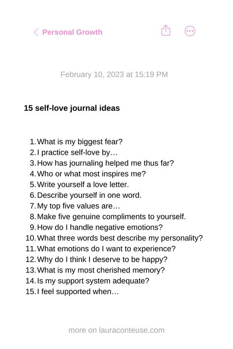 a white background pin that says Self-Love Journal Ideas Journal Promos For Self Love, Ways To Practice Self Love, How To Start Loving Yourself, Self Love Writing, Self Love List, Relaxation Ideas, Bullet Journal Contents, Learn To Love Yourself, Writing Journals