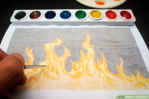 Image titled Paint Fire Step 4 Pc Drawing, Painting Fire, Color Wheel Projects, Drawing Programs, Fire Painting, Different Kinds Of Art, Flame Art, Easy Canvas Painting, Cute Canvas