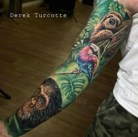 Jungle Tattoo, Tattoos Illustration, Jaguar Tattoo, Animal Sleeve Tattoo, Tier Tattoo, American Traditional Tattoo Ideas, Petit Tattoo, Native Tattoos, Traditional Tattoo Ideas