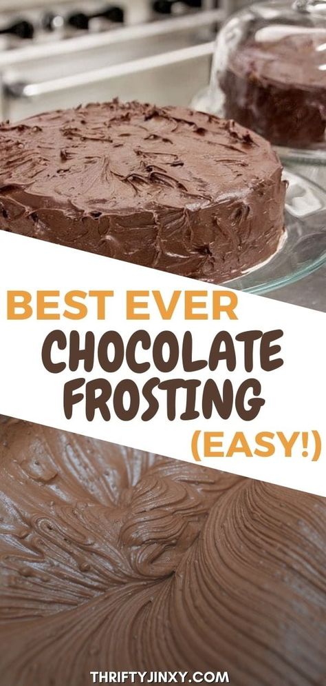 This amazing chocolate frosting recipe is the best way to make your cake or cupcakes stand out from the crowd. It's easy to make, creamy and delicious. #frosting #cakefrosting #chocolatefrosting #baking #cupcakes #icing #chocolatedessert Easy Homemade Chocolate Frosting, Homemade Chocolate Frosting Easy, Chocolate Cake Frosting Recipes, Chocolate Icing Recipe Easy, Chocolate Cookie Icing, Cooked Chocolate Frosting, Easy Chocolate Icing Recipe, Homemade Chocolate Icing, Best Chocolate Frosting Recipe