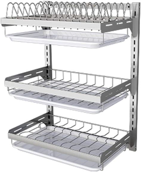 Amazon.com - Dish rack Stainless Steel Drain Rack Kitchen Rack Wall Mount Rack Tool Supplies Tableware Storage Box Put Drying Rack Wall Mounted Dish Rack, Kitchen Dish Rack, Dish Organization, Drying Rack Kitchen, Sink Dish Rack, Dish Drying Rack, Stainless Kitchen, Over Sink, Wall Mount Rack