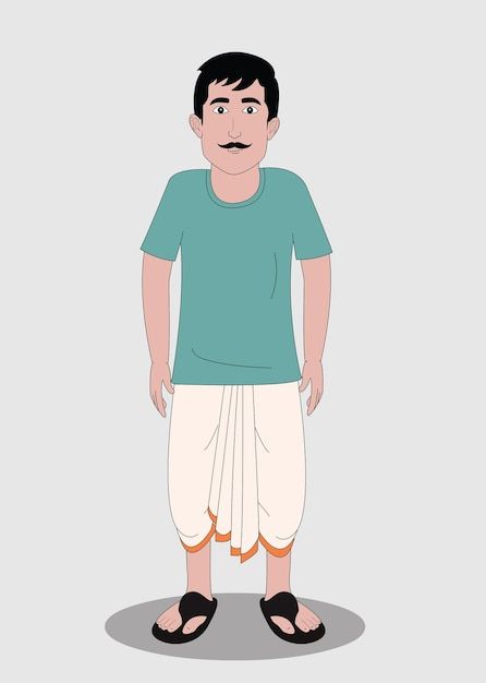 Vector indian village man front view car... | Premium Vector #Freepik #vector #nature #man #men #green Animated Cartoons Characters, Village Man Cartoon Character, Man Cartoon Images, Farmer Cartoon Character, Man Front View, Cartoon Man Character, Character For Animation, Man Animation, Village Scene Drawing