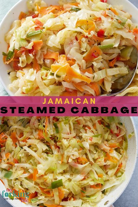 Jerk Chicken And Cabbage Recipe, Jerk Cabbage Recipe, Jamaican Cabbage Recipe, Boil Cabbage Recipe, Steamed Cabbage Recipe, Steam Cabbage, Jamaican Steamed Cabbage Recipe, Jamaican Cabbage, Yogurt Flatbread