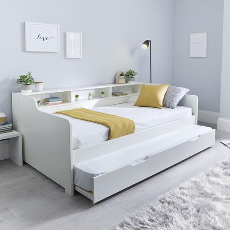 Day Bed With Trundle, Daybed Room, Bed With Shelves, Bookshelf Bed, Trundle Mattress, Ottoman Storage Bed, Bed With Trundle, Wood Daybed, Bed Shelves