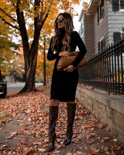 Express Sweater Dress, Mia Mia Mine, Mia Mia, Sweater Dress Outfit, Snakeskin Boots, Edit My Photo, Denim Wear, Black Sweater Dress, Instagram Outfits