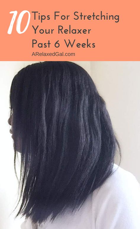 Need or want to stretch your relaxer longer than the standard 6 weeks but not sure where to start? Then check out this article where I share 10 tips that helped me stretch my relaxers longer than 6 weeks. | A Relaxed Gal Relaxer Styles For Black Hair, Relaxed Hair Styles For Black Women, Relaxed Hair Regimen, Straight Hair Tips, Relaxed Hair Growth, Straight Up, Relaxing Hair, Long Relaxed Hair, Relaxed Hair Journey