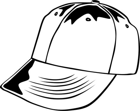 Baseball cap by Gerald_G - ball, baseball, cap, clip art, clipart, clothing, colouring book, hat, sport, Baseball Coloring Pages, Cap Drawing, Baseball Vector, Boy Coloring, Baseball Diamond, White Baseball Cap, Coloring Pages For Boys, Silhouette Stencil, Hat Clips