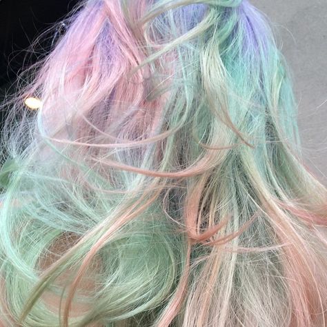 Sweet dreams! @lizhendren thanks for the #blowout and photo @edwardJoseph #pastelhair #dreamy #mermaidhair #mylittleponyhair #colorbyAura #paintedbyAura #Auracolorist Astetic Style, Clown Aesthetic, Pastel Rainbow Hair, Opal Hair, Rainbow Hair Color, Change Hair, Hair Extensions Best, Hair Trend, Colorful Hair