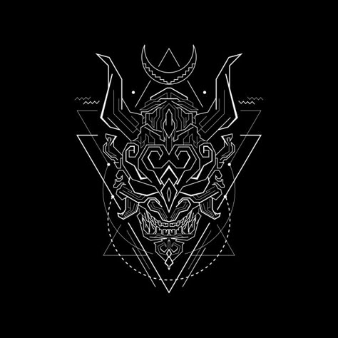 Mask Design Art, Mascara Hannya, Mascara Oni, Oni Mask Tattoo, Graphic Design Portfolio Layout, Oni Mask, Mask Tattoo, Line Vector, Tee Shirt Fashion