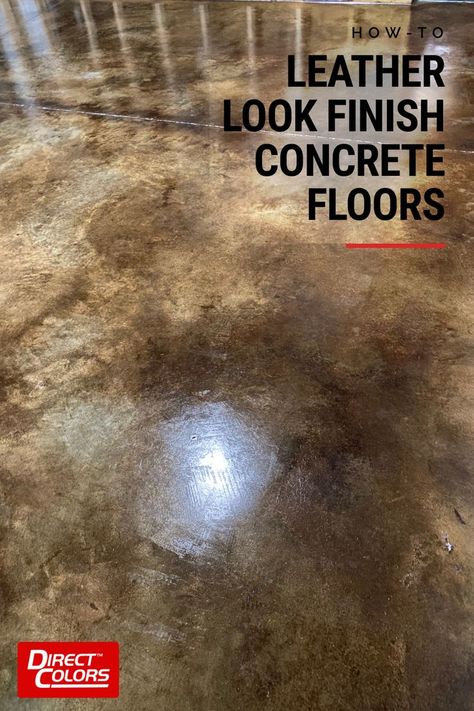 A plain concrete floor transformed into a stunning leather look with acid staining Concrete Floors Living Room, Finished Concrete Floors, Acid Stained Concrete Floors, Concrete Basement Floors, Stained Concrete Floors, Stain Techniques, Acid Stained Concrete, Acid Stain, Concrete Stained Floors