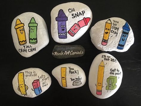 Back To School Rock Painting, Back To School Painted Rocks, Sunshine Committee, School Painting, River Rocks, Rock Painting Patterns, School Staff, Paint Rock, Kindness Rocks