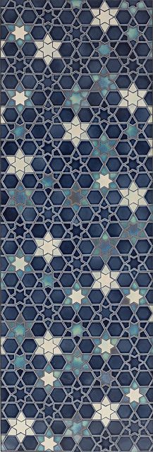 Starry Sky mosaics from Pratt & Larson                                                                                                                                                      More Islamic Patterns Wallpaper, Arabic Mosaic Pattern, Islamic Arabesque Pattern, Arabic Mandala, Islamic Mosaic, Owen Jones, Arabic Style, Islamic Patterns, Embossed Metal