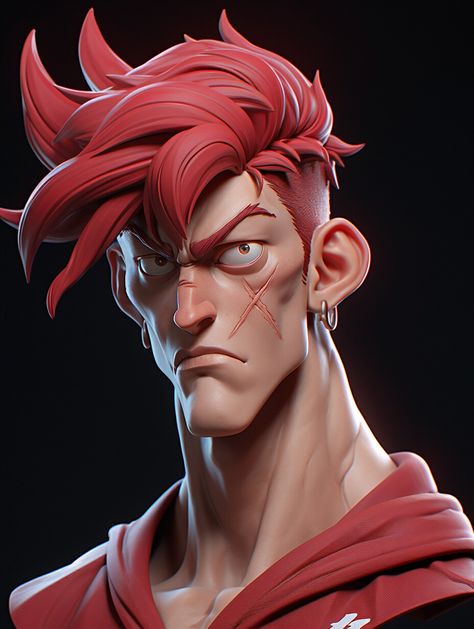 ArtStation - Red hair Boys Stylized Hair, Fantasy Tavern, Dune Characters, Zbrush Anatomy, Zbrush Hair, People With Red Hair, Red Hair Boy, Style Test, Red Hair Inspiration