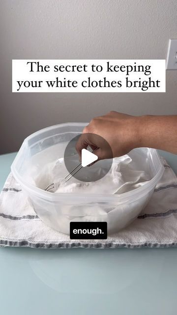 Homeaglow on Instagram: "Learn the secret to keeping your white clothes nice and bright for the summer with these cleaning tips. ✨

#cleaningtips #cleaninghacks #cleaningtipsandtricks #cleaningmotivation #cleaningmode #whiteclothes #laundry #laundrytime #laundrytips #summerclothes" White Clothes Cleaning Hacks, How To Wash White Clothes, How To Clean White Shirts, How To Get Whites White Again, How To Whiten White Clothes, Dingy Whites Brighten, How To Brighten White Clothes, White Clothes Washing Tips, Laundry Hacks For Whites