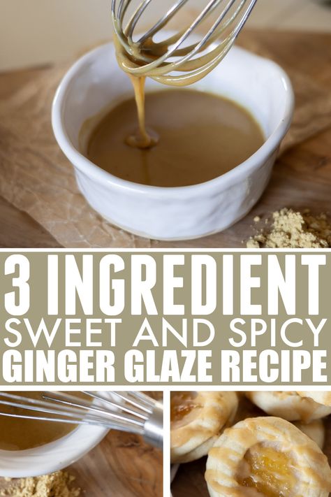 This sweet and spicy confectioner's sugar ginger glaze recipe is the perfect little burst of flavor for cookies, cakes, and muffins. Fall Treats Recipes, Ginger Glaze, Indulgent Recipes, Indian Sauces, Balsamic Marinade, Healthy Pesto, Syrup Recipes, Glaze For Cake, Bread Man