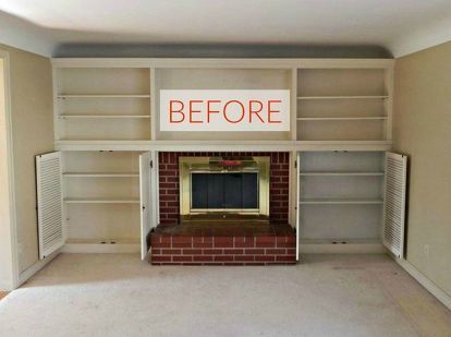 10 jaw-dropping fireplace makeovers we can't stop looking at | Hometalk Styling Built Ins Around Fireplace, Bookshelves Around Fireplace, Fireplace Makeovers, Maroon Walls, Built In Around Fireplace, Interior Brick, Living Room Fireplace, Repurposing Ideas, Rose House