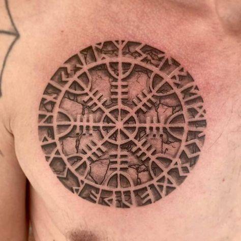 Helm Of Awe Tattoo, Shield Tattoo, Norse Mythology Tattoo, Rose Tattoo On Arm, Viking Tattoo Symbol, Norse People, Viking Symbol, Helm Of Awe, Nordic Runes