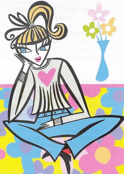 Curly Girly 2000s, Curly Girly Aesthetic, Wacky Pomo, Linda Aesthetic, Curly Girl Aesthetic, 2000s Pop Culture, Magazine Journal, Shoe Diva, Barbie Merch