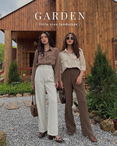 Neutral Semi Formal Outfit, Brown Trousers Outfit Korean, Biege Outfits Formal Woman, Beige Office Outfit, Light Beige Trousers Outfit, Beige Formal Outfit, Light Brown Trousers Outfit Women, Light Brown Shirt Outfit, Filipino Fashion Street Styles