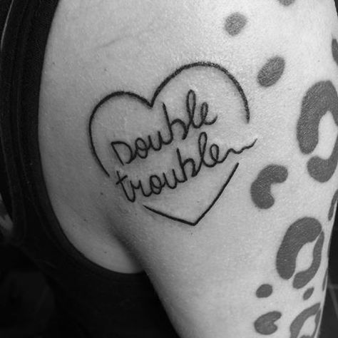 Lindsey Double Trouble Tattoo, Trouble Tattoo, Tattoo Duo, Double Trouble, Print Tattoos, Tattoos And Piercings, Infinity Tattoo, Paw Print Tattoo, Paw Print