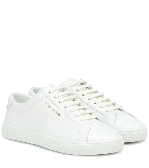 Andy Leather Sneakers - Saint Laurent | Mytheresa Saint Laurent White Sneakers, Saint Laurent Andy Sneakers, Saint Laurent Shoes Sneakers, Ysl Sneakers, Sneakers Mytheresa, Saint Laurent Sneakers, Dr Shoes, White Leather Sneakers, White Sneakers Women