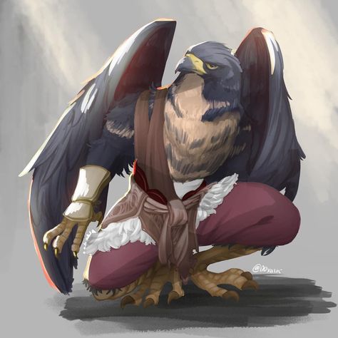 Aarakocra - DnD Folk / Kin / Races #DungeonCrawling #DnD #ElementalEvil #EEPC #Aarakocra #DnDRaces #Character #Inspiration #Magic #Fantasy #JRusso Aaracockra Art, Bird Folk Dnd, Dnd Aarakocra, Aarakocra Dnd, Monk Dnd, Dnd Druid, Bird People, Dark Sun, Dnd Races