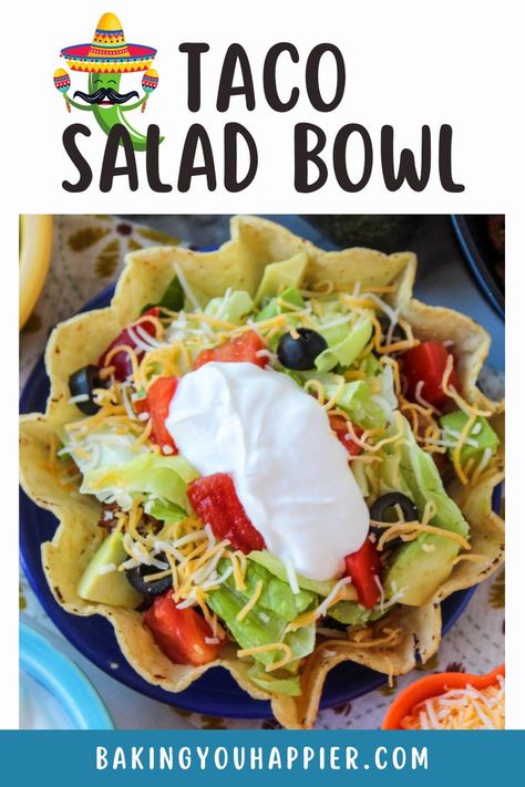 Tostada Bowl, Tuesday Dinner, Salad Bowl Recipes, Peanut Butter Rice Krispies, Taco Salad Bowls, Taco Toppings, Taco Salad Recipes, Rice Krispies Treats, Krispies Treats