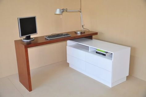 Escritorio Esquinero Moderno Melamina Blanca En Oferta - $ 3.900,00 en Mercado Libre Escritorios Esquineros, Office Furniture Layout, Office Desk Designs, Study Table Designs, Modular Desk, Small Workspace, Dream Desk, Bed Frame With Drawers, Wood Furniture Design