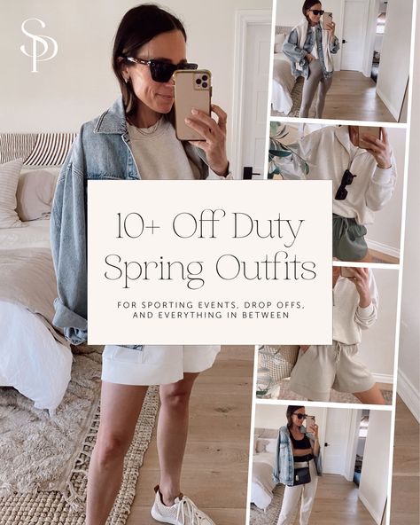 I’ve dropped the ball on all my wellness content, and my posts have been relatively sporadic over here… but hoping in the next week or so, I can get a bit more consistent. I did plan this post out last week, before another round of illnesses hit… a round up of some of my favorite spring “off duty” outfits… wear them on the weekend, to the park, to the sporting field, and really anywhere you want… they’re casual, elevated, and most importantly, comfortable. Sporting Event Outfit Spring, Field Trip Outfit, Girls Weekend Outfits, Spring Weekend Outfit, Wellness Content, Off Duty Outfits, Spring Break Trips, Practical Fashion, Another Round