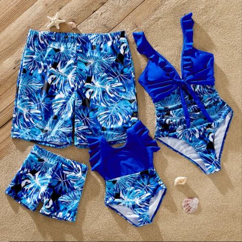 Shop the latest family sets, shirts, sweatshirts, dresses & more matching outfits with great prices and quality at PatPat US. Free Shipping On Orders ✓30 Days to Returns✓10% Off Your First Order.🤩 #swimsuit Outfits Parejas, Family Bathing Suits, Swimsuit Ideas, Trendy Swim, Swimsuits Outfits, Swimwear Sets, Family Fashion, Plant Print, Swimsuit Set