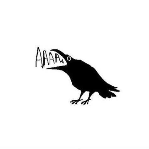 Silly Crow Tattoo, Crow Sketch Easy, Simple Raven Drawing, Simple Bird Illustration, Crow Drawing Simple, Simple Crow Tattoo, Crow Linocut, Bird Drawing Simple, Hygge Winter