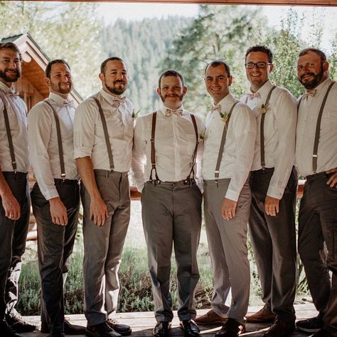 Floral bow ties and suspenders for groom and groomsmen Groomsmen Attire Suspenders, Rustic Groomsmen Attire, Boho Groom, Leather Suspenders Wedding, Suspenders Groomsmen, Leather Suspenders Men, Groom Suspenders, Wedding Suspenders, Wedding Groomsmen Attire