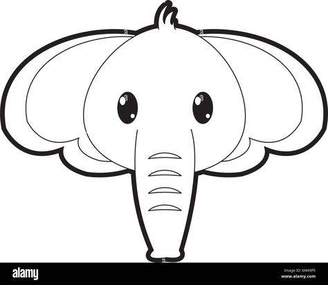 Download this stock vector: outline elephant head cute animal character - M469P5 from Alamy's library of millions of high resolution stock photos, illustrations and vectors. Outline Elephant, Cute Animal Character, Tye Dye Patterns, Elephant Face, Art Activities For Toddlers, Elephant Pictures, Classroom Wall Decor, Dye Patterns, Animal Character