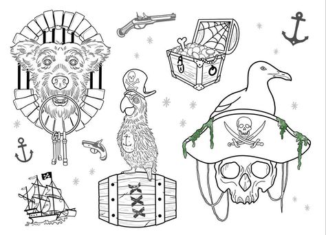 Pirates Of The Caribbean Ride Tattoo, Jungle Cruise Tattoo, Disney Ride Tattoo, Disneyland Tattoo, Ride Tattoo, Pirates Of The Caribbean Tattoo, Pirates Of The Caribbean Ride, Disney Ride, Disney Drawing