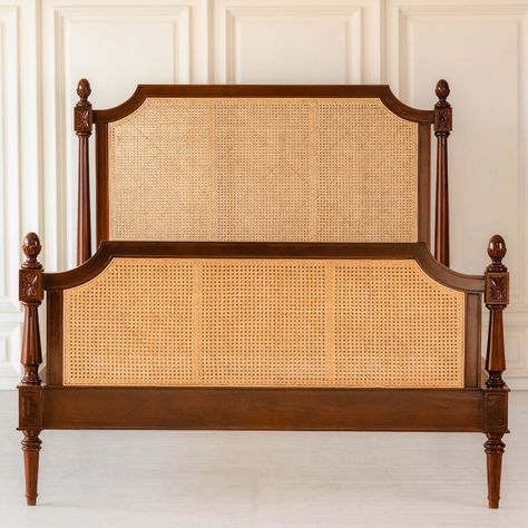 Cane Bed Frame, Cane Beds, Cannonball Bed, Daybed Headboard, Bed With Footboard, Indochine Style, Cane Bed, Wooden Beds, Steel Bed Frame