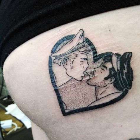 Tom Of Finland Art, Sacred Art Tattoo, Male Pinup, Gay Tattoo, Feminist Tattoo, Pride Tattoo, Knuckle Tattoos, Tom Of Finland, London Tattoo