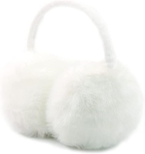 White Fur Earmuffs, Fluffy White Earmuffs, Eat Muffs, Ear Muffs Aesthetic, Cinnamoroll Clothes, Earmuffs White, Fluffy Ear Muffs, White Earmuffs, Winter Ear Warmers