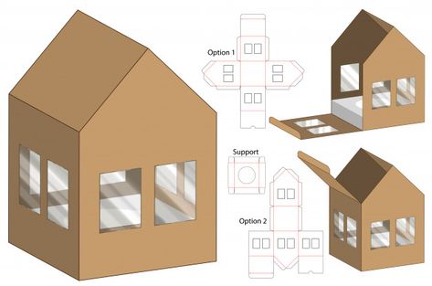 House shape box packaging die cut template design Premium Vector Packaging Die Cut, Valentines Gift Ideas, House Template, Paper House, Cardboard House, Modern Restaurant, Box Houses, Paper Houses, Box Template