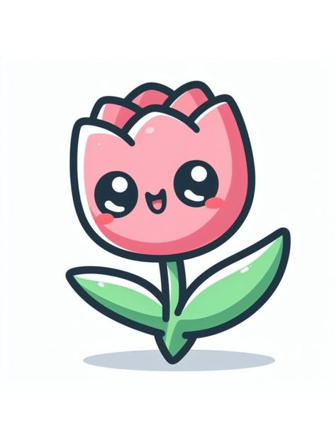 Simple Tulip Drawing, Spring Drawing Easy, Tulip Cartoon, Amoeba Sisters, Cute Pictures To Draw, Tulip Art, Tulip Drawing, Spring Drawing, Pusheen Cute