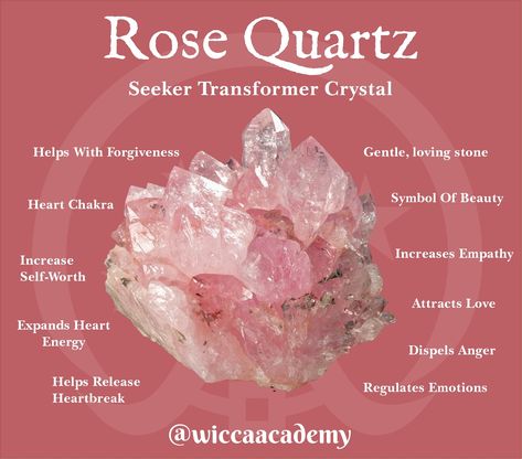 Rose Quartz Witchcraft, How To Charge Rose Quartz, Rose Quartz Affirmation, Tarot Intuition, Benefits Of Rose Quartz, Crystal Grimoire, Crystal Knowledge, Witch Season, Tarot Divination