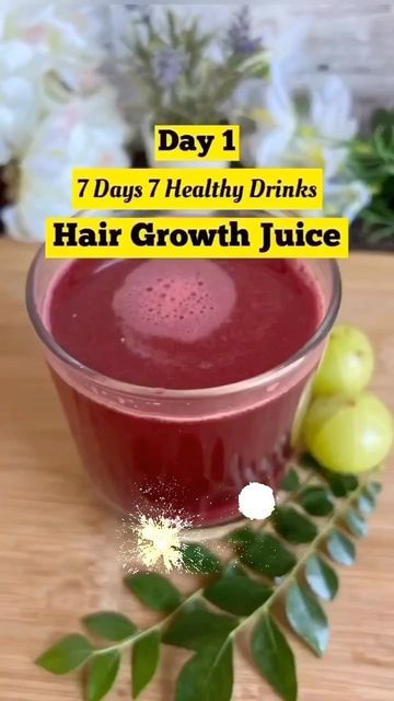 Hair Growth Juice, Juice For Skin, Healthy Pudding, Beetroot Juice, Healthy Juice Drinks, Foods For Healthy Skin, Skin Drinks, Hair Care Recipes, Growth Hair