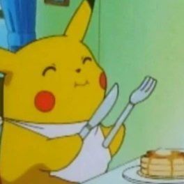 Pikachu from Pokémon Tiny Pancakes, Cute Pikachu, Reaction Pic, Pokemon Memes, Eating Food, Pokemon Trading Card, Reaction Pics, Cute Memes, Wholesome Memes